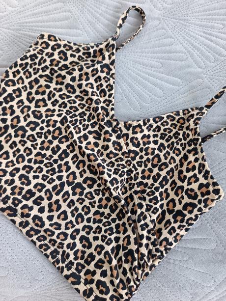 Leopardí top na ramienka, xs
