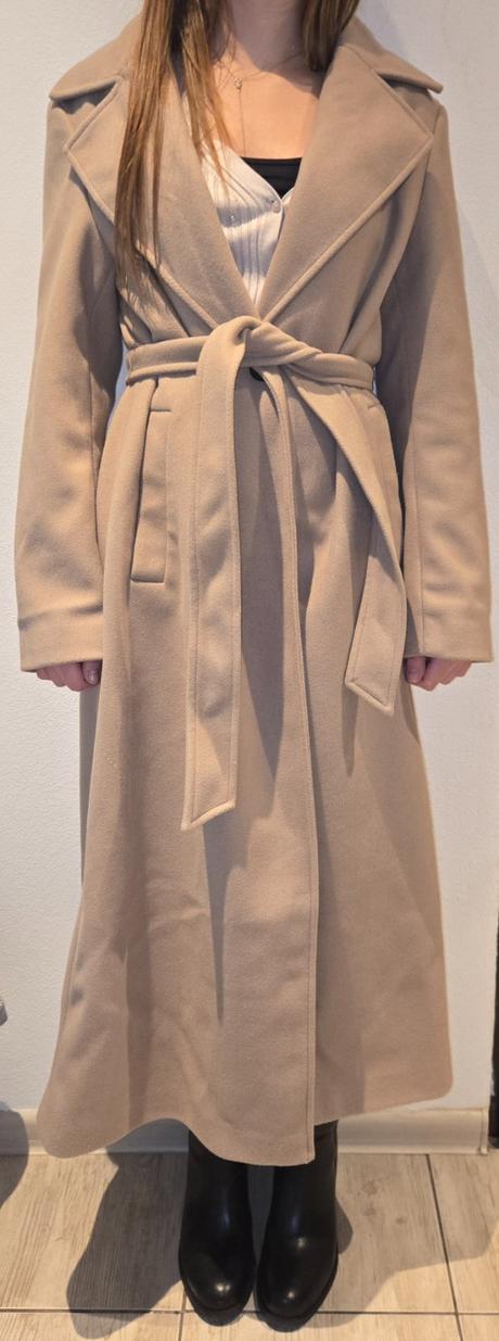 Dlhý kabát s vlnou veľ.36, c&a,36