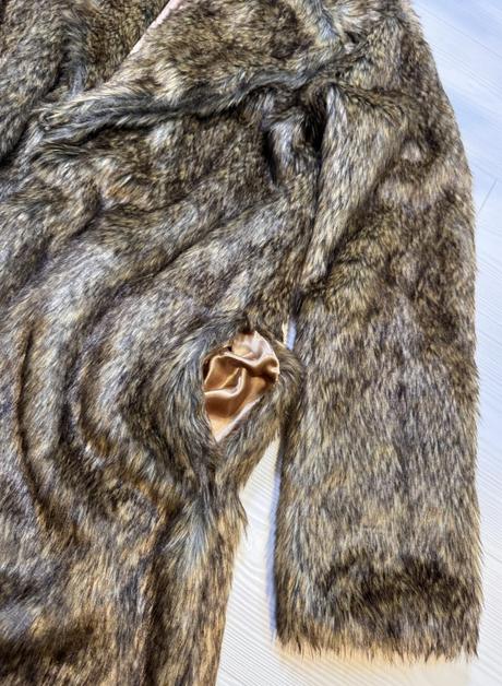 Dlhý žíhaný kožuch, xl