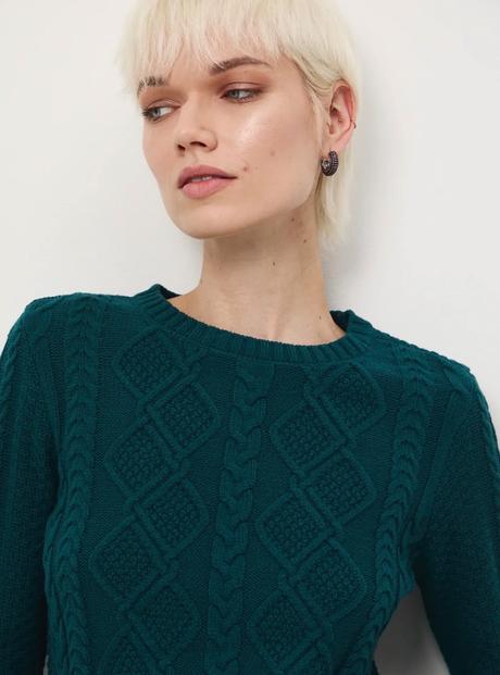 Smaragdový pulovrik z priadze, medicine, xs