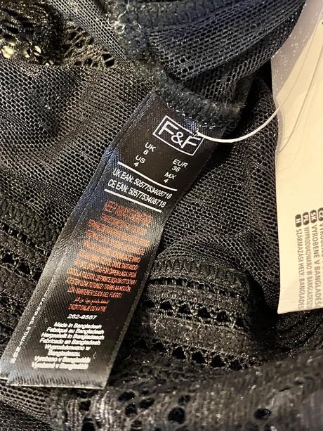 Dámske priesvitné čierne body f&f (s), f&f,s