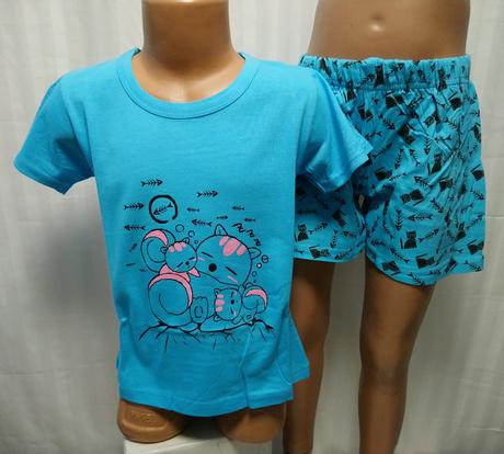 Dievčenské modré pyžamo mačičky, v & k, 104-110, 110