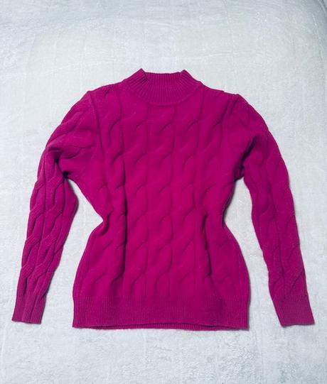 Ružový sveter so vzorom vpredu, l / m