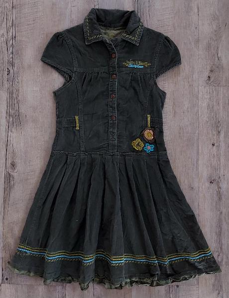 Tmavozelené kordové šaty, c&a,146