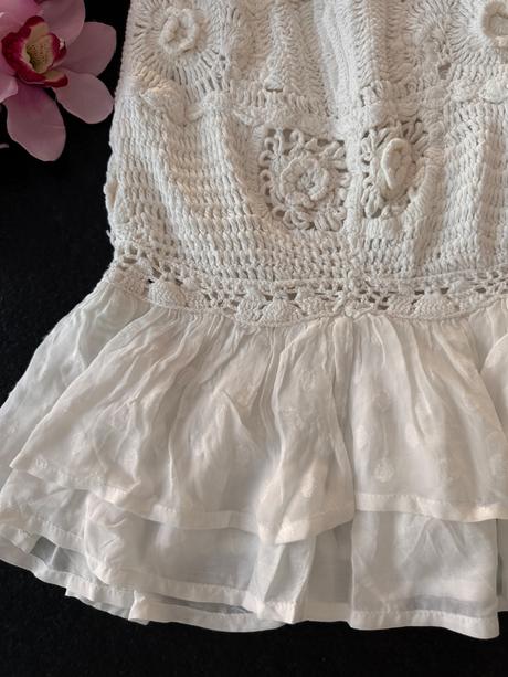 Háčkovaná sukňa s volánom, zara,s