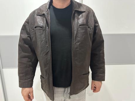 Pánska kožená bunda veľkosť m, 50