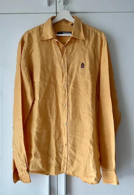 Ľanová horčicová košela xl, xl