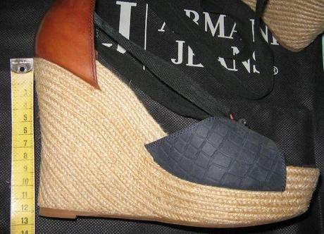 Wedges platformy slamené kožené armani vel.39, armani,39