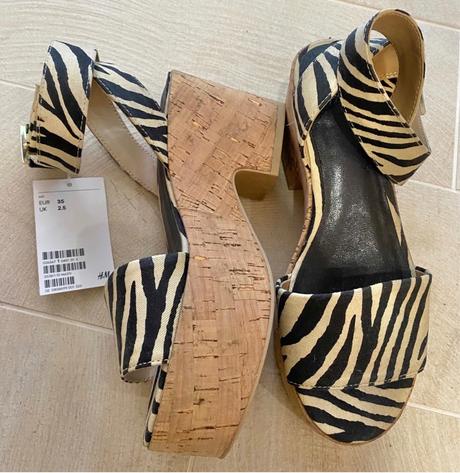 Sandálky na platforme, safari, h&m,35