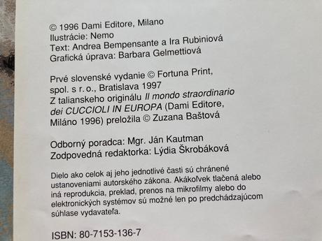 Zvieratá európy-prvé vyd.1997, 