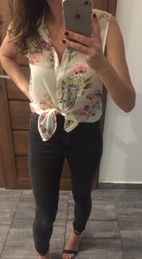 Kvetovaná blúzka, h&m,xs