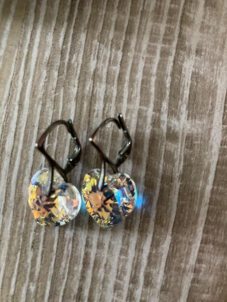 Náušnice srdiečka swarovski striebro, swarovski