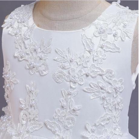 Šaty prvé svate prijimanie s perlickami nove biele, 128 - xs