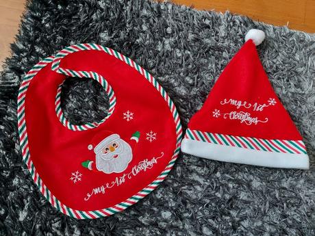 Čiapka a podbradník moje prvé vianoce, 