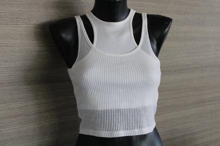 Bershka crop-top dvojvrstvove tielko, bershka,s