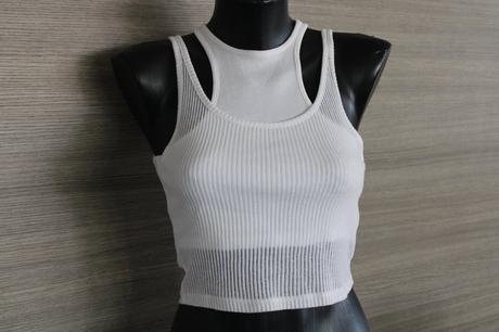 Bershka crop-top dvojvrstvove tielko, bershka,s