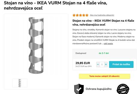 Ikea stojan na víno z antikoru,