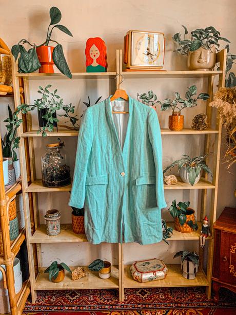 Zara mint mentolové sako na gombik, zara,s