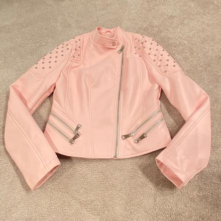 Krásna ružová koženková bundička, xs