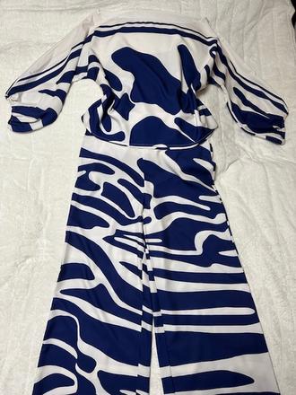 Letný nohavicový komplet béžovo modrý, m