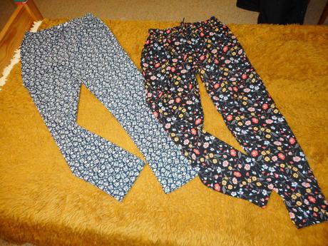 2x dievčeské letné nohavice 152, 158cm, 152