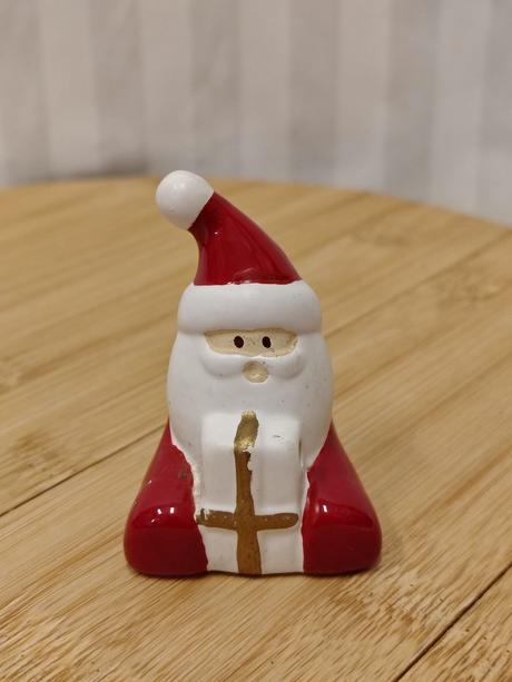 Zberateľ retro keramická figúrka santa na darčeku, 