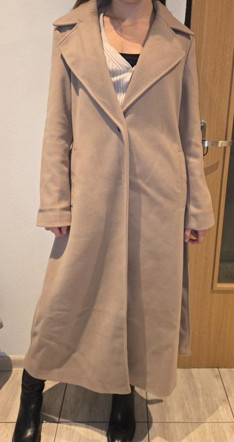 Dlhý kabát s vlnou veľ.36, c&a,36