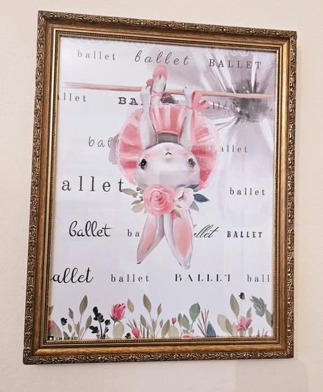 Inspio zarámovaný obraz pod sklom baletka-zajko, 