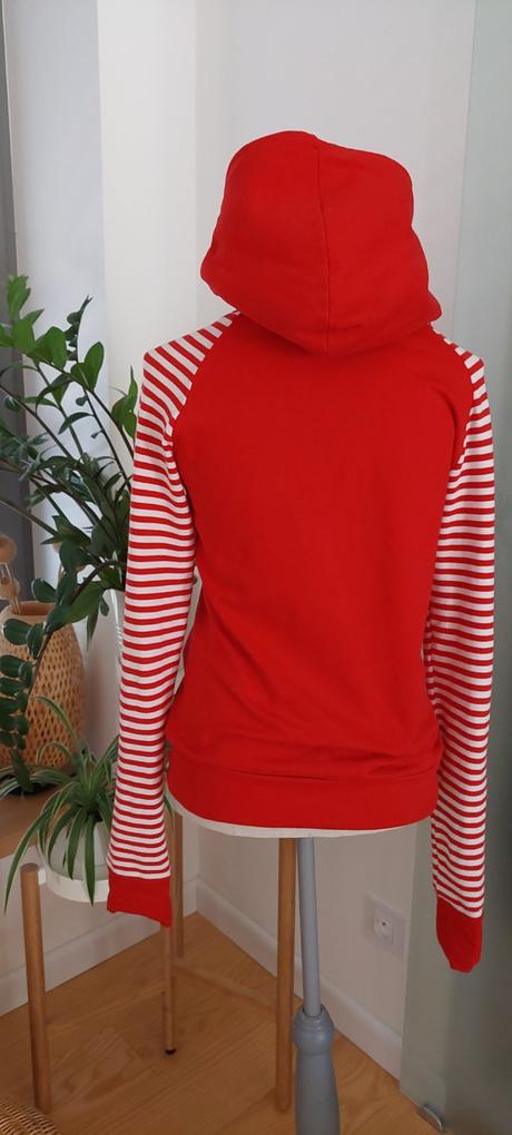 Mikina z fleru slowfashion malinova, s