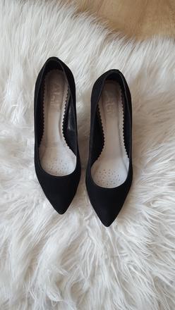 Kožené semišové velúrové lodičky, 37