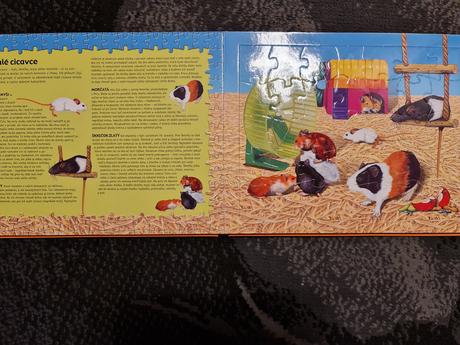 Knižka o zvieratkách s puzzle na každej strane, 