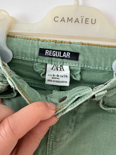 Zelen džinsy, zara,74