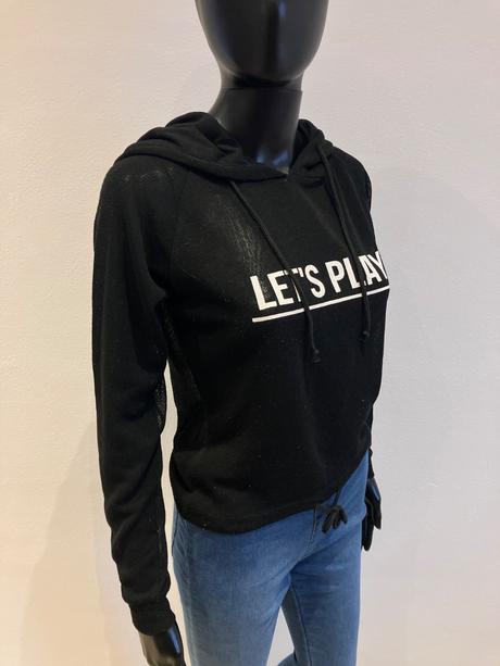 Dámsky čierny sveter s nápisom (m), m