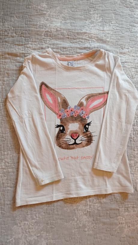 Roztomilé dievčenské tričko so zajkom, dopodopo,116