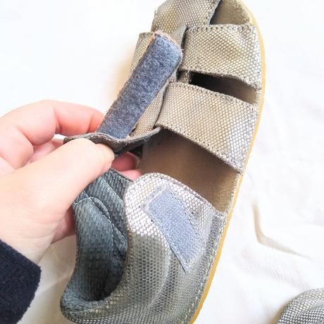 Kožené sandálky barefoot ef 28 strieborná, 28
