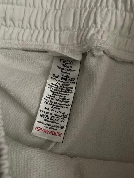 Šortky biele 10 rokov, next,140