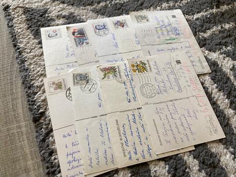 Retro pohľadnice kvety 80-90te roky, 