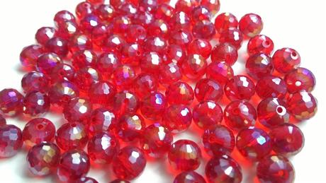 Brúsené disko korálky červené 10 mm, 