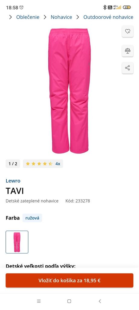 Detské zateplené nohavice, lewro,140