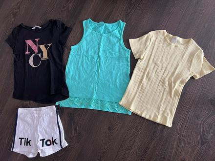 Tričká 3ks + kraťase, zara,140