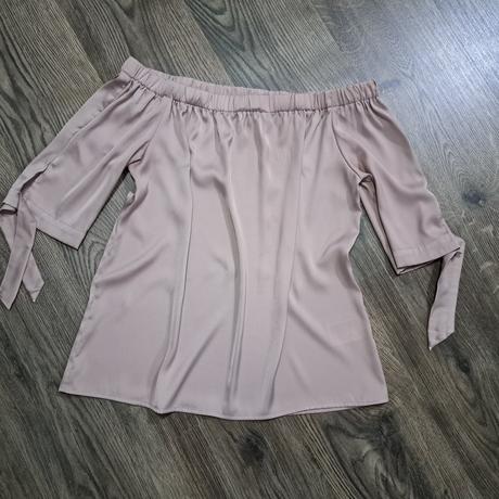 Béžovo ružová saténová blúzka, h&m,m