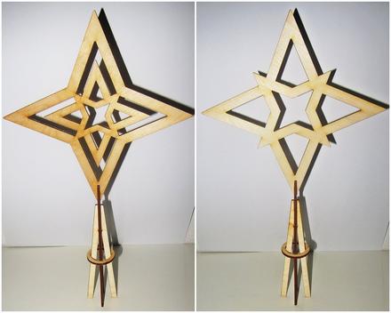 Hviezda z dreva na vianočný stromček,