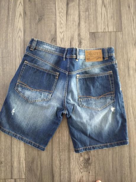 Pánske riflové kraťasy, denim,34