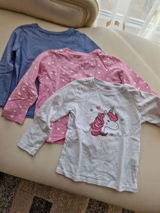 Tričká s dlhým rukávom 3ks-98, sinsay,98