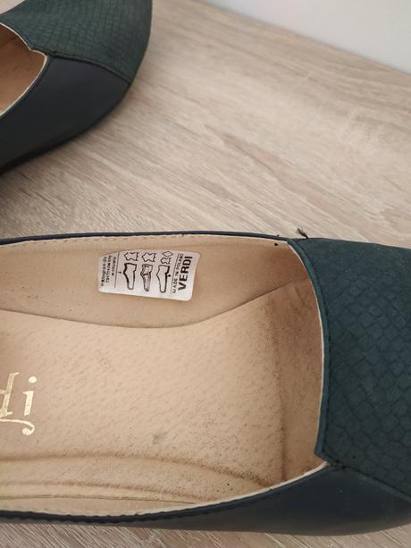 Tmavomodre kozene topanky balerinky verdi, vel. 39, 39