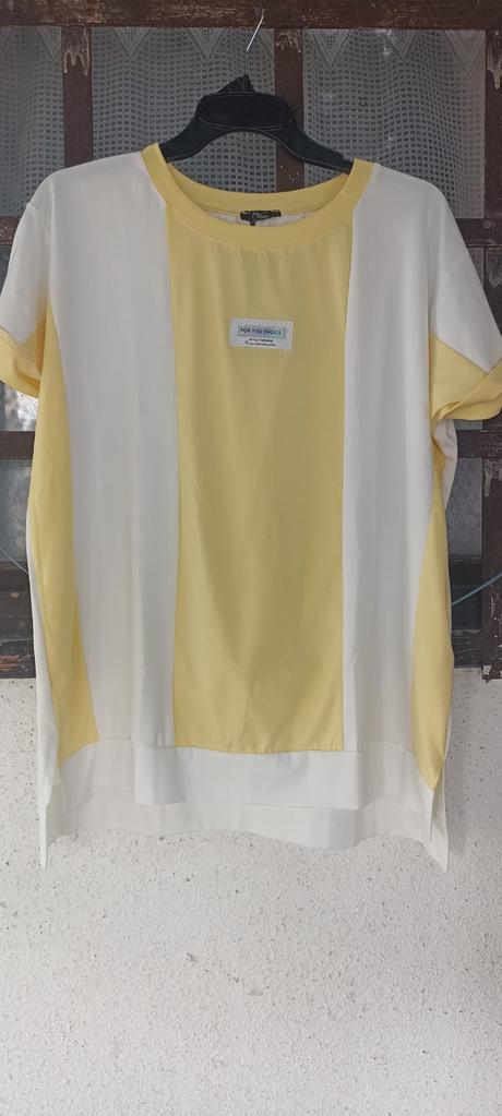 Dámske moderné tričko žltý dizajn, l / xl / xxl