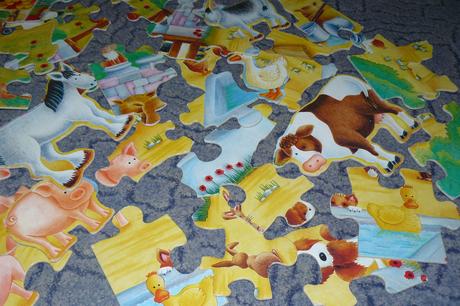 Retro puzzle od 2 rokov-farma-galt good toys,