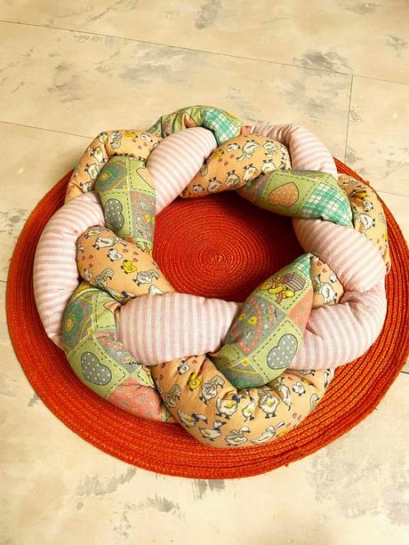 Látkový pletený venček /vrkoč, 