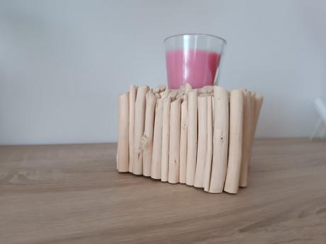 Drevená dekorácia so sviečkou, 