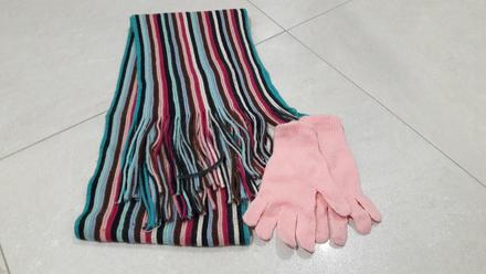 Farebný šál + rukavice, xl